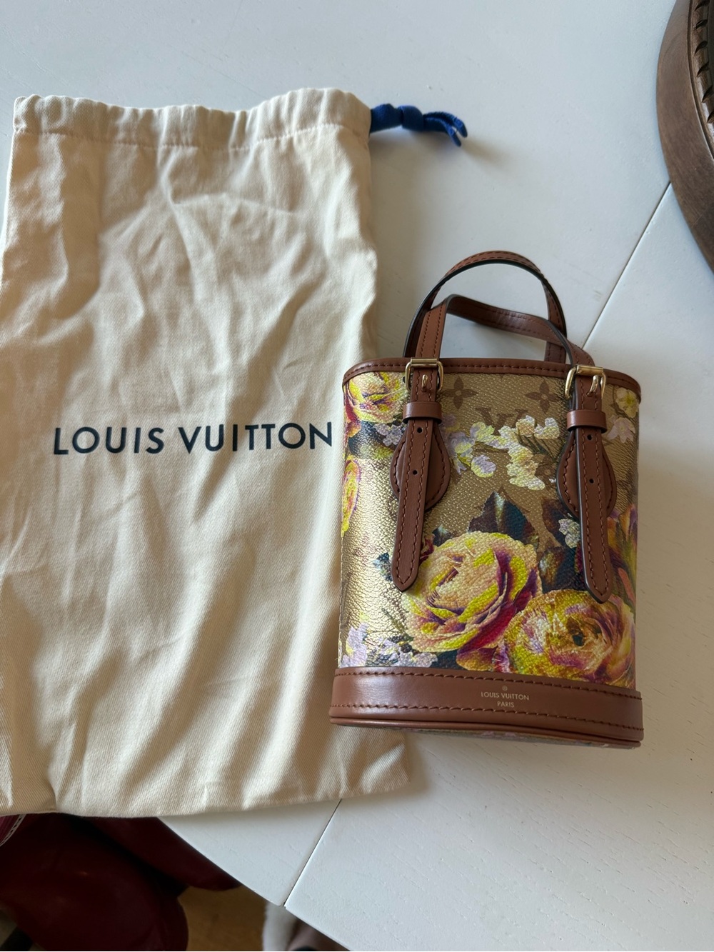 Louis Vuitton limited edition garden nano bag with key Pouchette